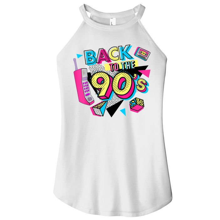 Back To The 90s Outfits Retro Costume Party Cassette Tape Women's Perfect Tri Rocker Tank