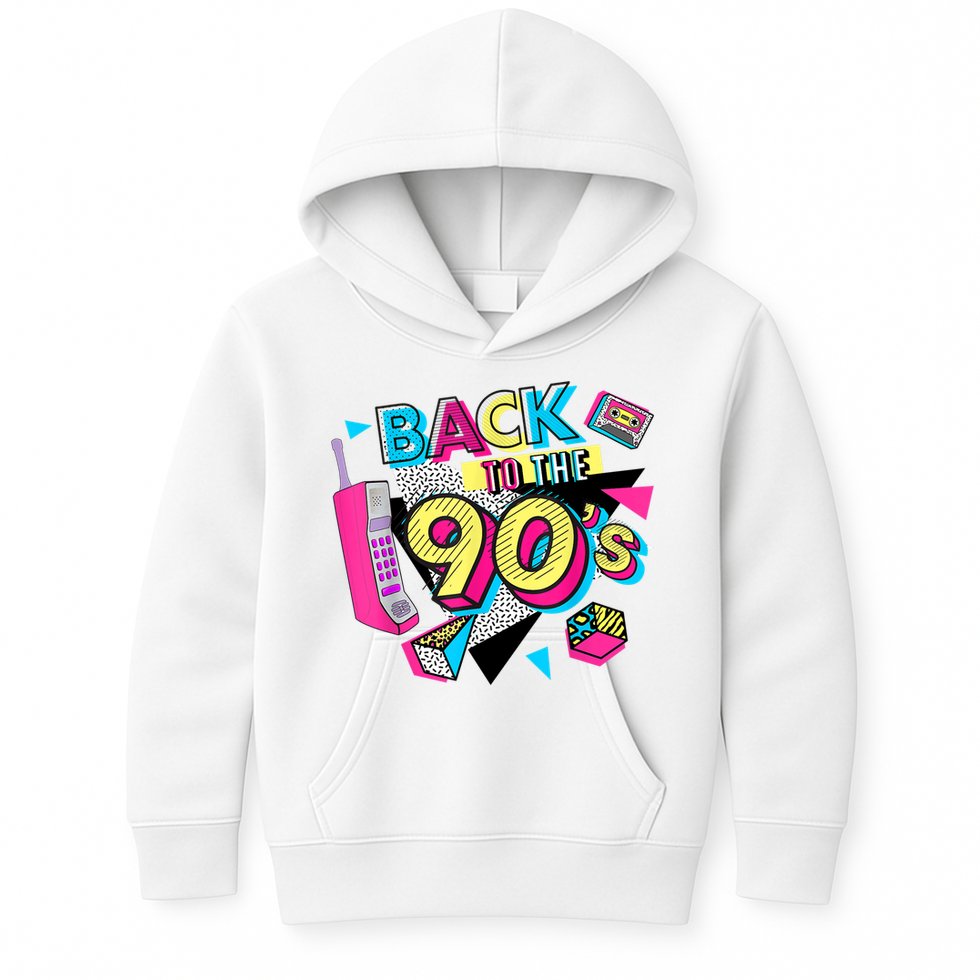 Back To The 90s Outfits Retro Costume Party Cassette Tape Kids Hoodie
