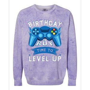 Birthday Time to Level Up Video Game Birthday Gamer Colorblast Crewneck Sweatshirt