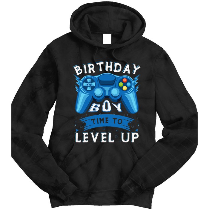 Birthday Time to Level Up Video Game Birthday Gamer Tie Dye Hoodie