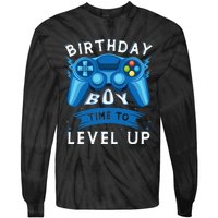 Birthday Time to Level Up Video Game Birthday Gamer Tie-Dye Long Sleeve Shirt