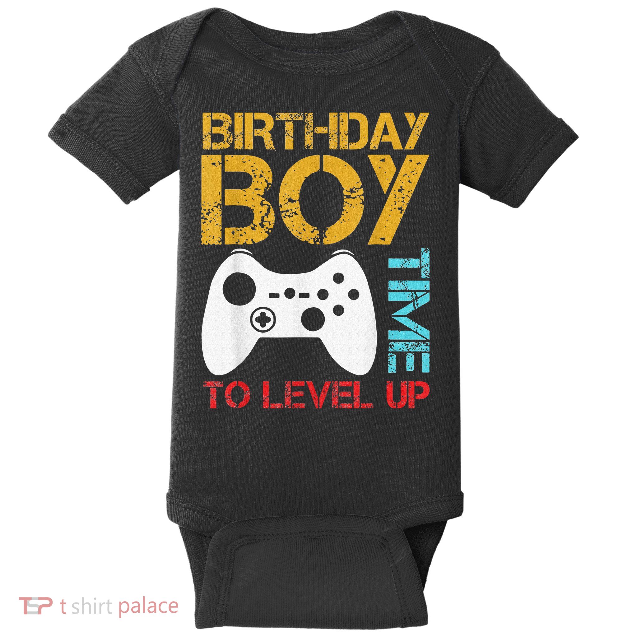Birthday Time To Level Up Video Gamer Baby Bodysuit