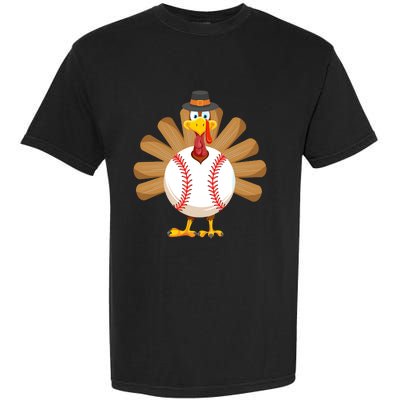 Baseball Turkey Thanksgiving Boy Mom Garment-Dyed Heavyweight T-Shirt