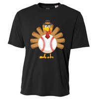 Baseball Turkey Thanksgiving Boy Mom Cooling Performance Crew T-Shirt