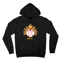 Baseball Turkey Thanksgiving Boy Mom Hoodie