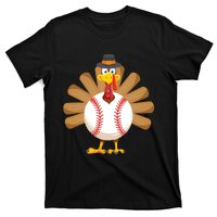 Baseball Turkey Thanksgiving Boy Mom T-Shirt