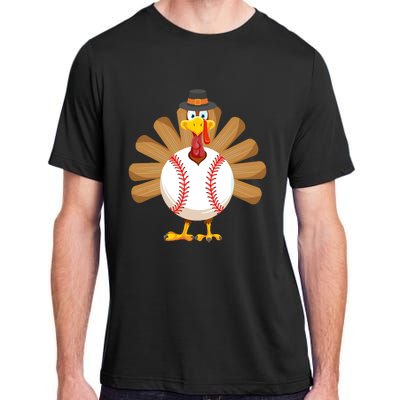 Baseball Turkey Thanksgiving Boy Mom Adult ChromaSoft Performance T-Shirt