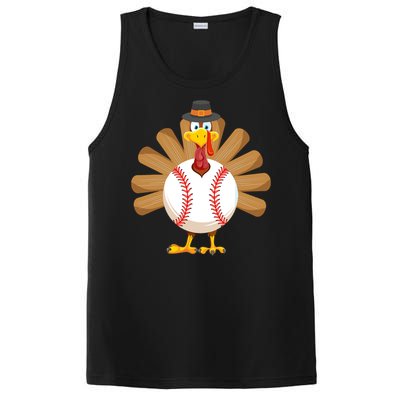 Baseball Turkey Thanksgiving Boy Mom PosiCharge Competitor Tank