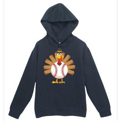 Baseball Turkey Thanksgiving Boy Mom Urban Pullover Hoodie