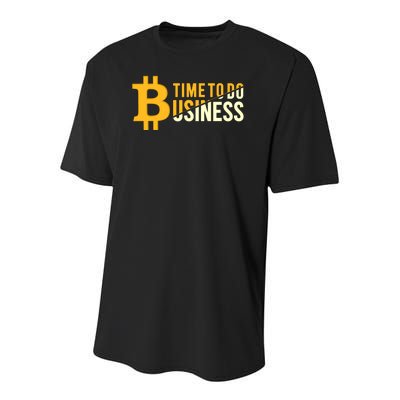 Bitcoin Time To Do Business Youth Performance Sprint T-Shirt