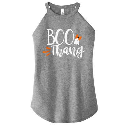 Boo Thang Thing Cute Halloween Ghosts Bow Gift Women’s Perfect Tri Rocker Tank