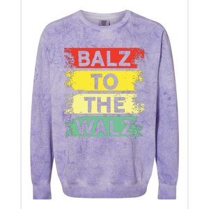 Balz To The Walz Kamala Harris For President Tim Walz 2024 Colorblast Crewneck Sweatshirt