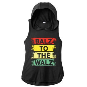 Balz To The Walz Kamala Harris For President Tim Walz 2024 Ladies PosiCharge Tri-Blend Wicking Draft Hoodie Tank