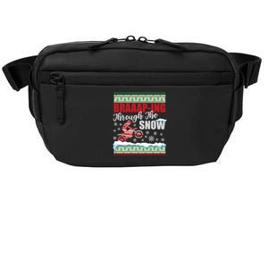 Braaap Through The Snow Ugly Motocross Christmas Funny Gift Funny Gift Crossbody Pack