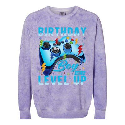 Birthday Time to Level Up Video Game Birthday Gamer Colorblast Crewneck Sweatshirt