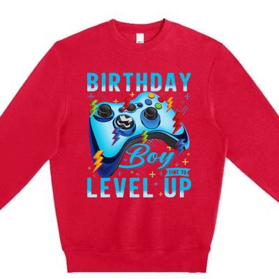 Birthday Time to Level Up Video Game Birthday Gamer Premium Crewneck Sweatshirt