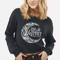 Back To The Gypsy That I Was Cropped Pullover Crew