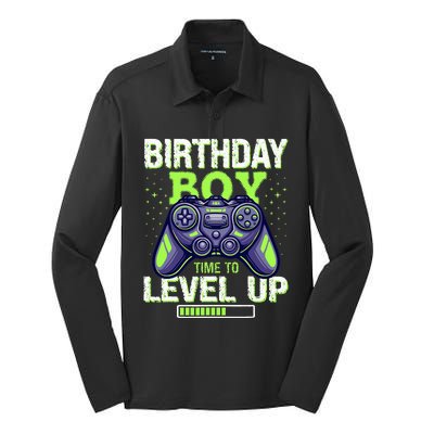 Birthday Time To Level Up Silk Touch Performance Long Sleeve Polo