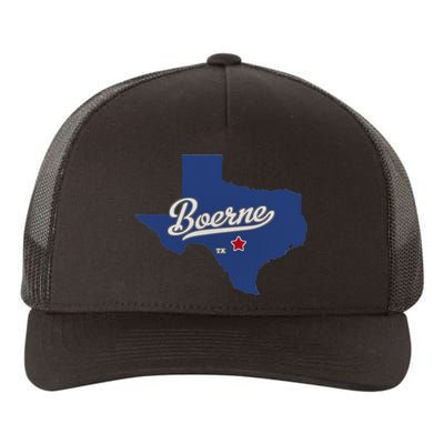 Boerne Texas TX Map Yupoong Adult 5-Panel Trucker Hat