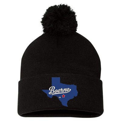 Boerne Texas TX Map Pom Pom 12in Knit Beanie