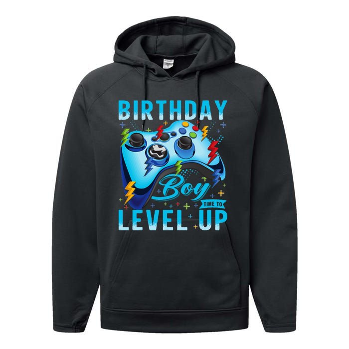 Birthday Time to Level Up Video Game Birthday Gamer Performance Fleece Hoodie