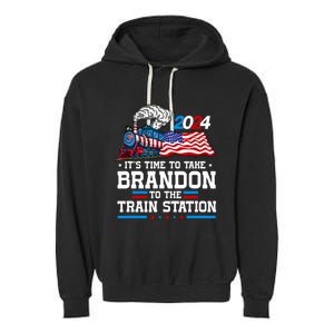 Brandon To Thetrain Station Kinda Day 2024 Garment-Dyed Fleece Hoodie