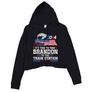 Brandon To Thetrain Station Kinda Day 2024 Crop Fleece Hoodie