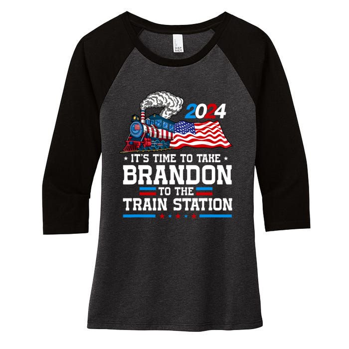 Brandon To Thetrain Station Kinda Day 2024 Women's Tri-Blend 3/4-Sleeve Raglan Shirt