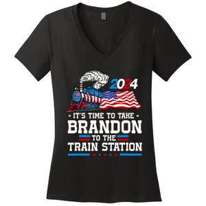 Brandon To Thetrain Station Kinda Day 2024 Women's V-Neck T-Shirt