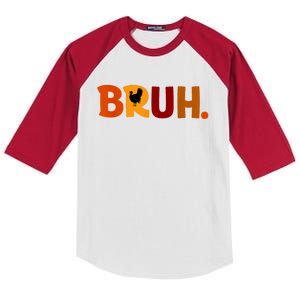 Bruh Thanksgiving Teens Turkey Bruh Kids Colorblock Raglan Jersey