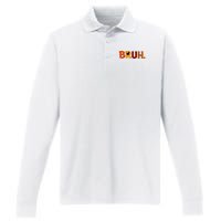 Bruh Thanksgiving Teens Turkey Bruh Performance Long Sleeve Polo