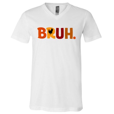 Bruh Thanksgiving Teens Turkey Bruh V-Neck T-Shirt