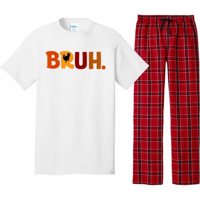 Bruh Thanksgiving Teens Turkey Bruh Pajama Set