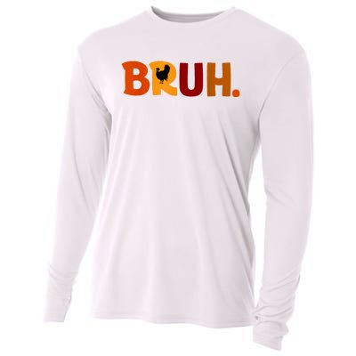 Bruh Thanksgiving Teens Turkey Bruh Cooling Performance Long Sleeve Crew