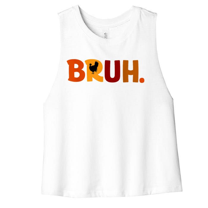 Bruh Thanksgiving Teens Turkey Bruh Women's Racerback Cropped Tank