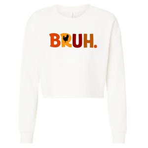 Bruh Thanksgiving Teens Turkey Bruh Cropped Pullover Crew