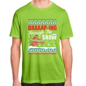 Braaap Through The Snow Ugly Motocross Christmas Gift Adult ChromaSoft Performance T-Shirt