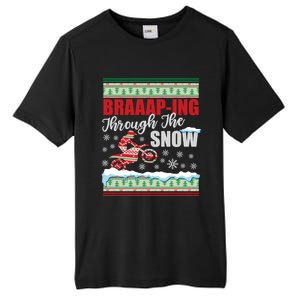 Braaap Through The Snow Ugly Motocross Christmas Gift Tall Fusion ChromaSoft Performance T-Shirt