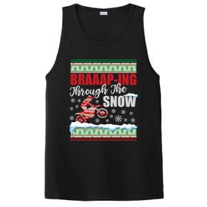 Braaap Through The Snow Ugly Motocross Christmas Gift PosiCharge Competitor Tank