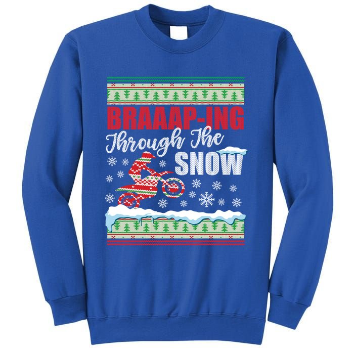 Braaap Through The Snow Ugly Motocross Christmas Gift Sweatshirt