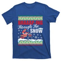 Braaap Through The Snow Ugly Motocross Christmas Gift T-Shirt