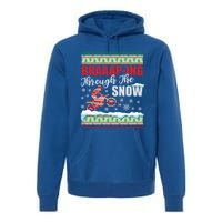 Braaap Through The Snow Ugly Motocross Christmas Gift Premium Hoodie