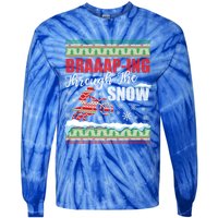 Braaap Through The Snow Ugly Motocross Christmas Gift Tie-Dye Long Sleeve Shirt