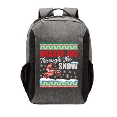 Braaap Through The Snow Ugly Motocross Christmas Gift Vector Backpack