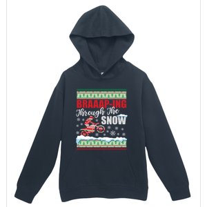 Braaap Through The Snow Ugly Motocross Christmas Gift Urban Pullover Hoodie