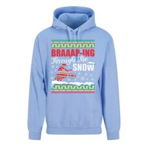 Braaap Through The Snow Ugly Motocross Christmas Gift Unisex Surf Hoodie