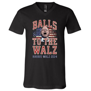 Balls To The Walz Tim Walz For Vp Walz And Harris Vote 47 V-Neck T-Shirt