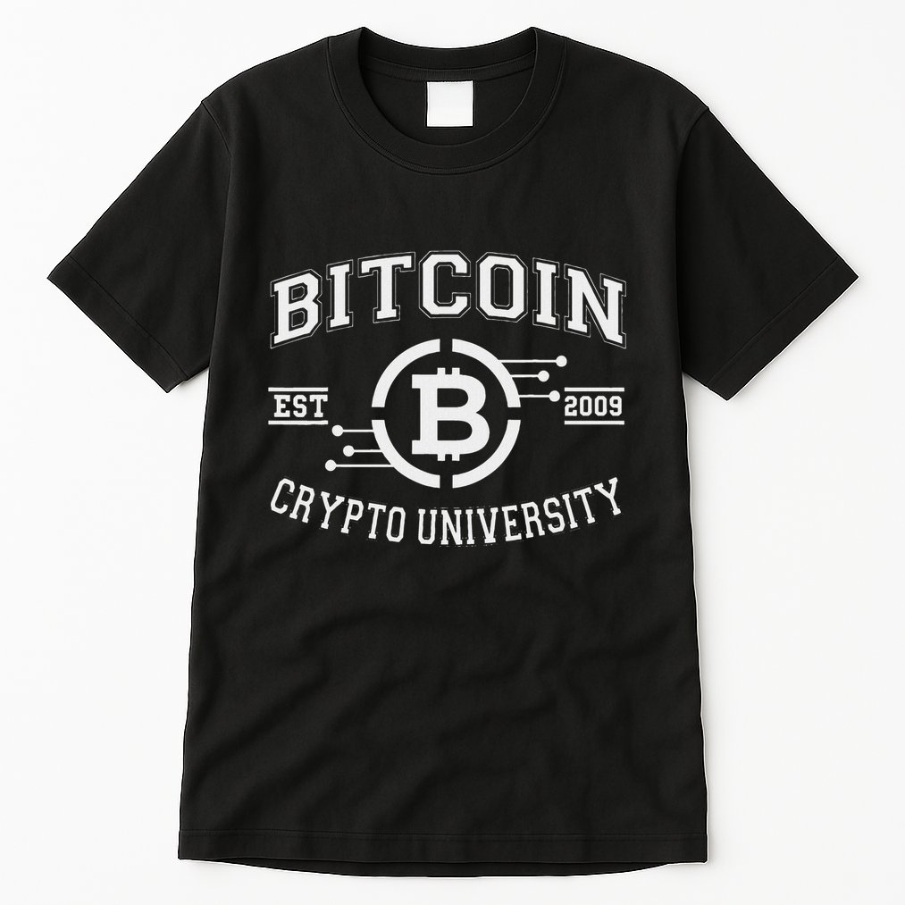 Bitcoin To The Moon Btc College Tall T-Shirt