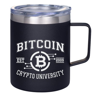 Bitcoin To The Moon Btc College 12oz Stainless Steel Coffee Mug