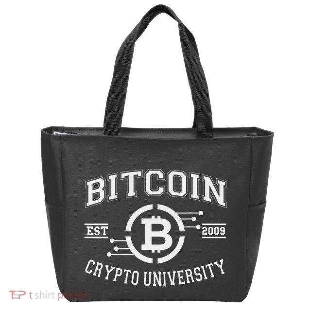 Bitcoin To The Moon Btc College Zip Tote Bag